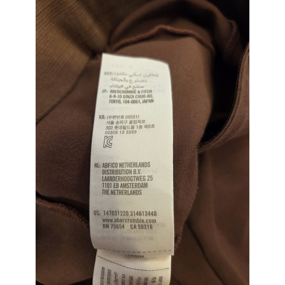 Abercrombie Fitch‎ Brown Wide Leg Structured Pleat Trousers Slit Ankle XL - Picture 6 of 10